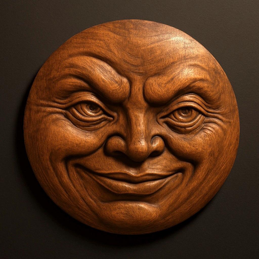 The Moon Stars Face Relief STL File by Form Arcade features a detailed, expressive moon face—perfect celestial CNC wall art for woodworking or relief carving projects.