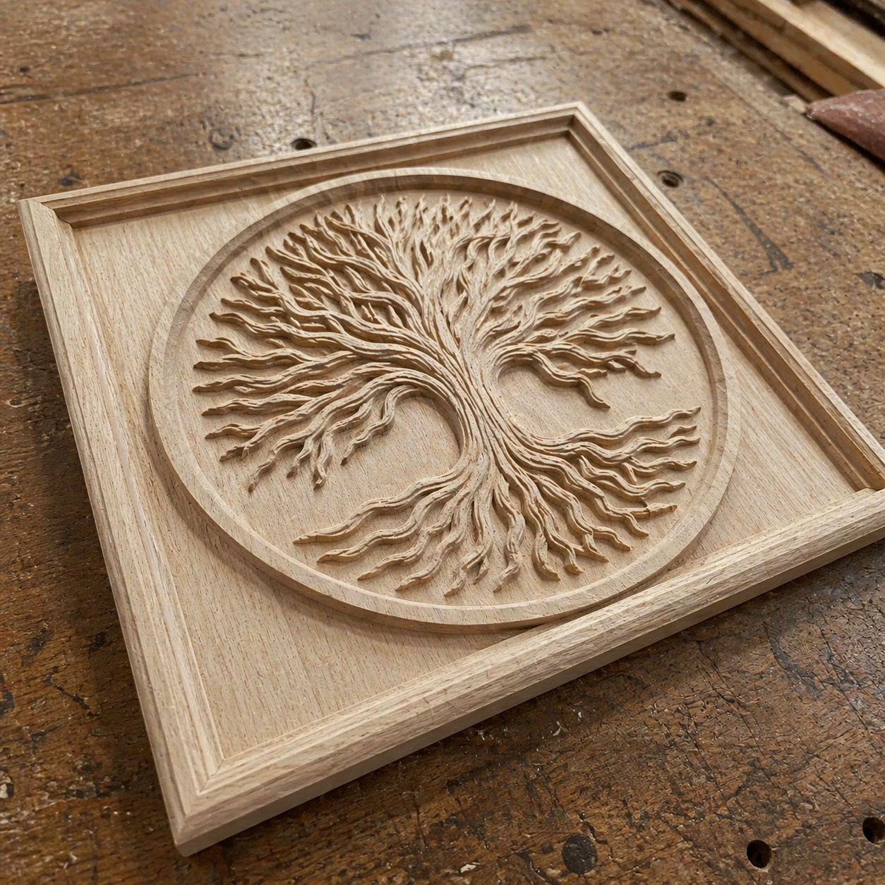 The Tree of Life Relief STL Bundle from Form Arcade includes 5 detailed CNC wall art designs featuring intricate tree patterns, ideal for 3D printing or carving, perfect for creating unique décor pieces.