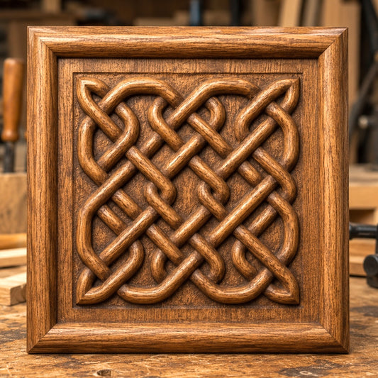 Celtic Knot Square Pattern Relief STL File | Celtic CNC Wall Art