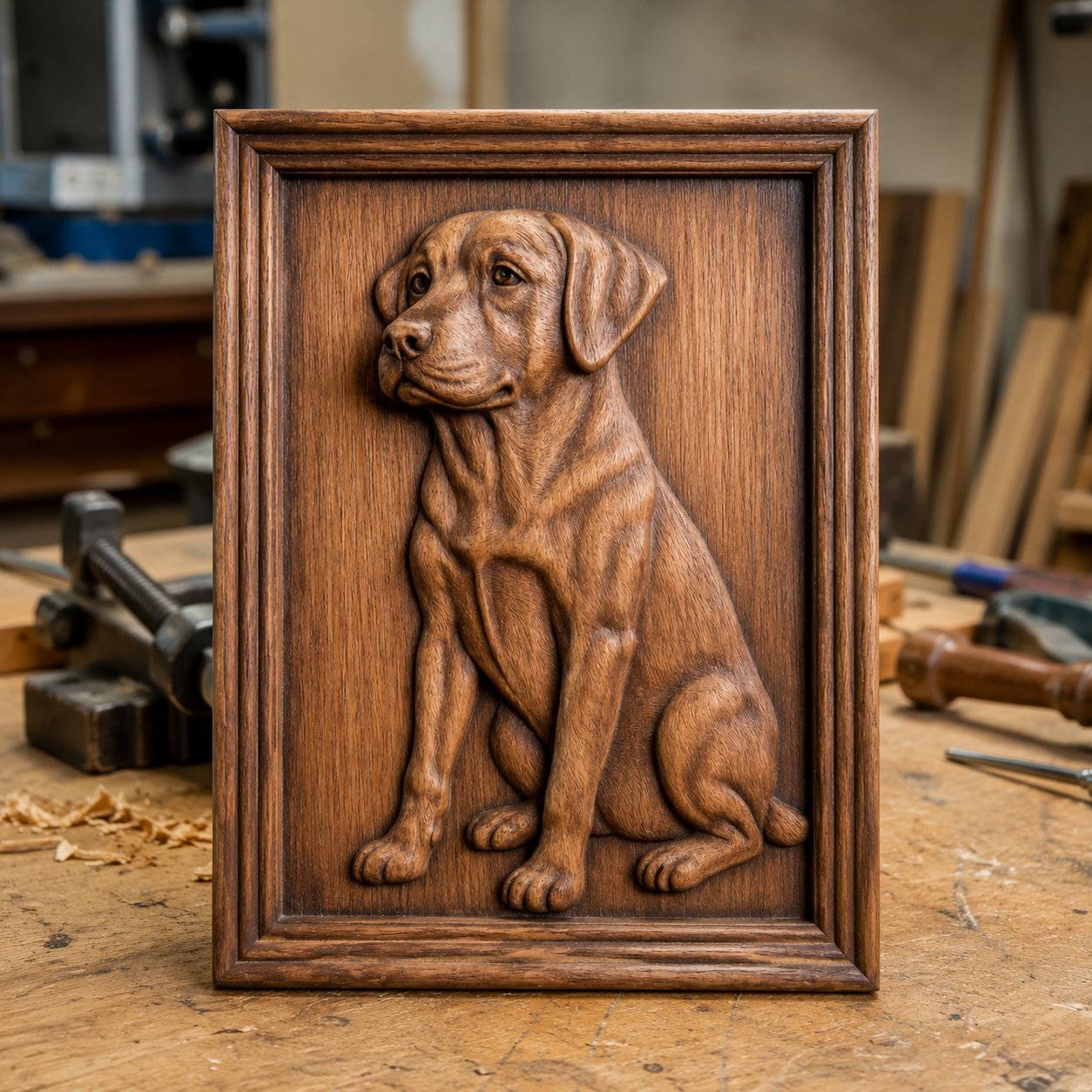 Labrador Dog Portrait Relief STL File | CNC Wall Art