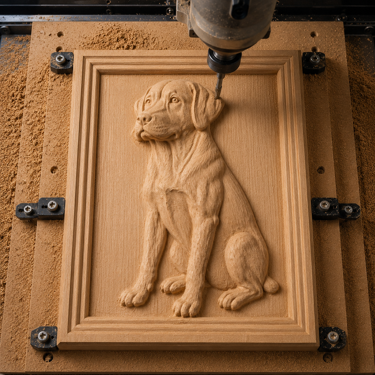 Labrador Dog Portrait Relief STL File | CNC Wall Art