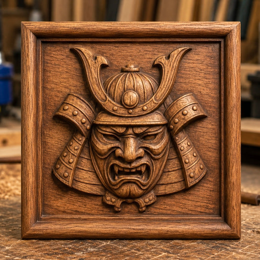 Samurai Mask CNC Relief STL File | Samurai CNC Wall Art