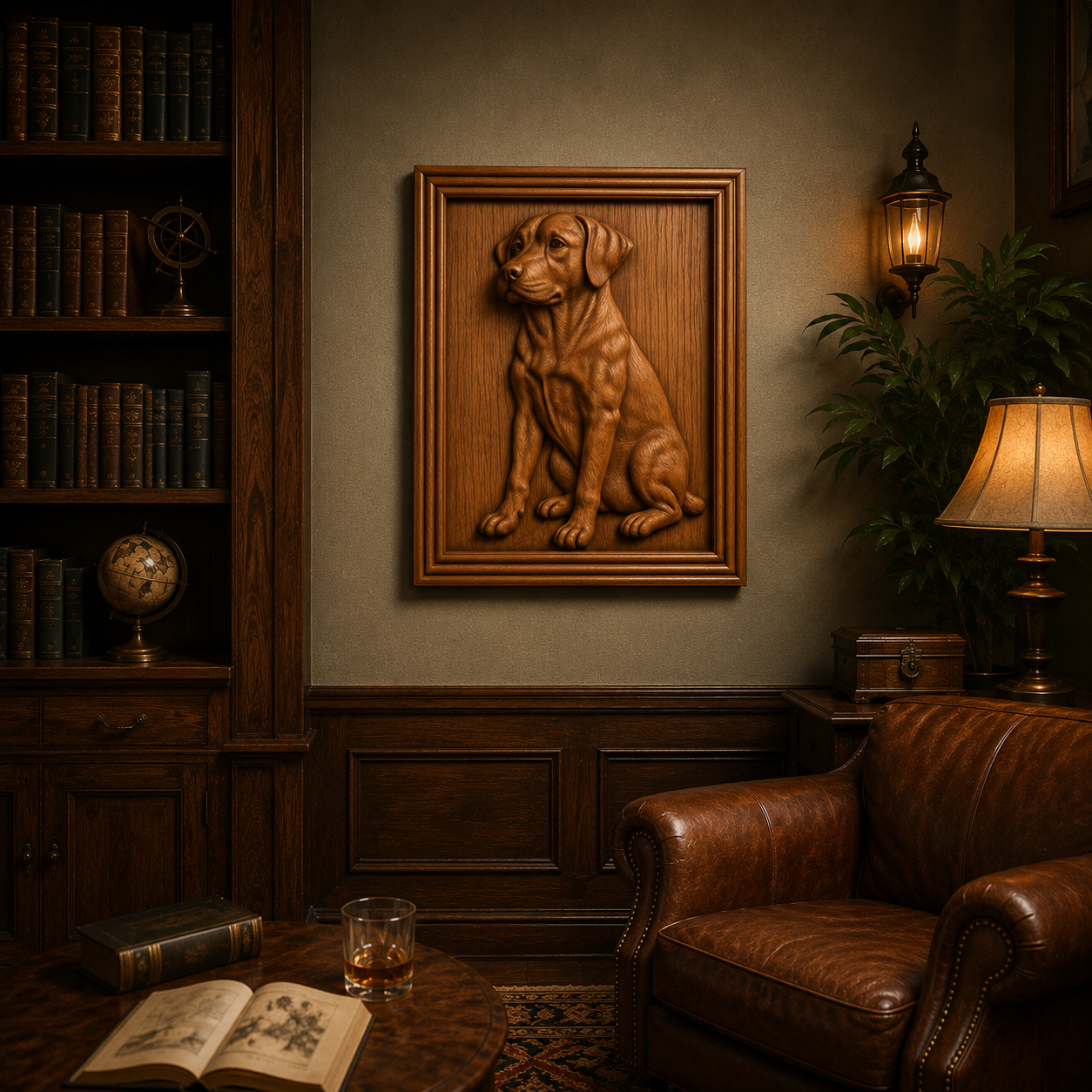 Labrador Dog Portrait Relief STL File | CNC Wall Art
