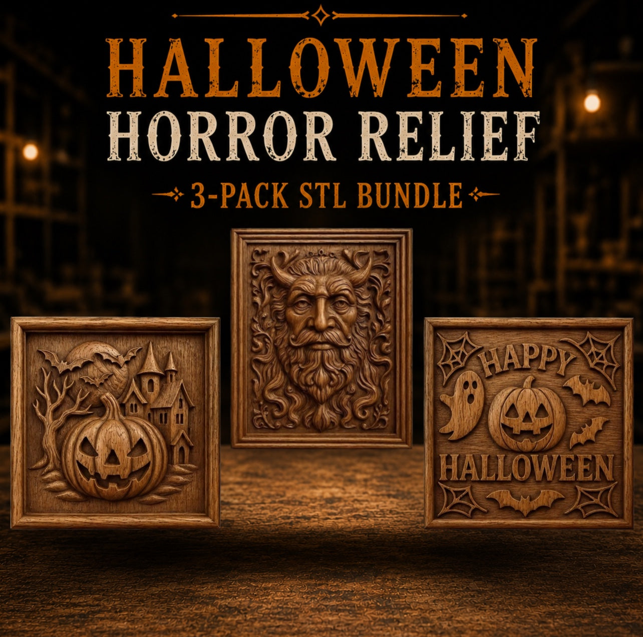Halloween Horror Relief 3-Pack STL Bundle | CNC Wall Art