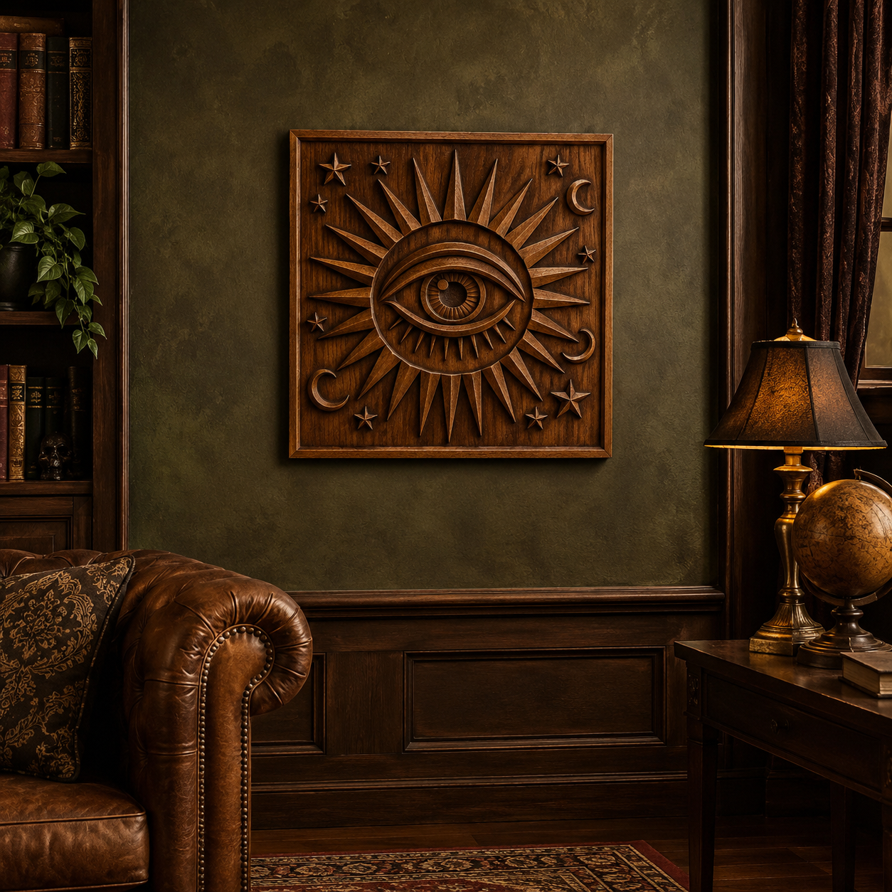 All Seeing Eye Sun Relief STL File | Mystical CNC Wall Art