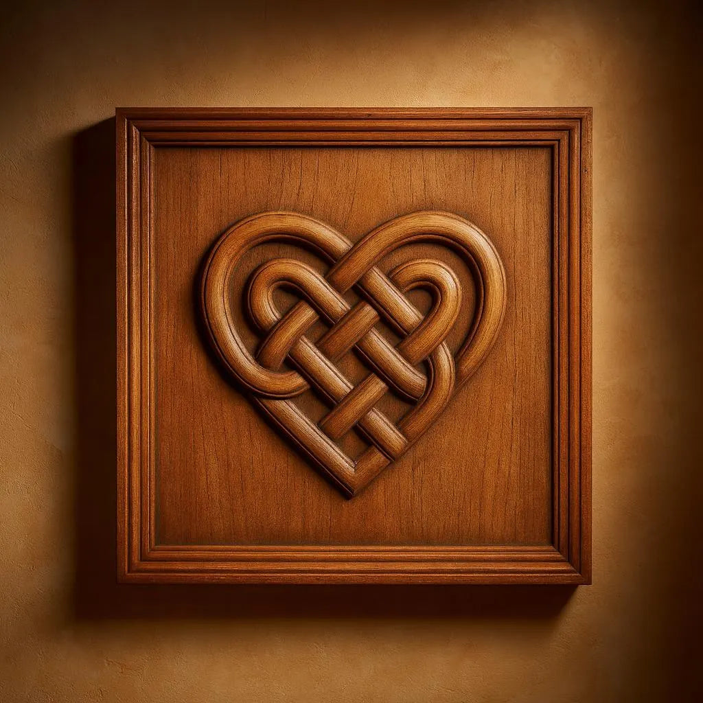 The Celtic Heart Knot Relief STL File by Form Arcade is a decorative CNC wall art design, ideal for woodworking projects and featuring an intricate knot pattern perfect for creating unique square plaques.