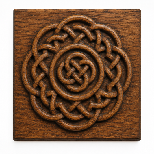 The Celtic Knot Pattern Panel Relief STL File by Form Arcade features an intricate, symmetrical Celtic knot design—ideal for CNC projects or wall art. Its interwoven loops form a circular motif, making it perfect for woodworking and carving enthusiasts.