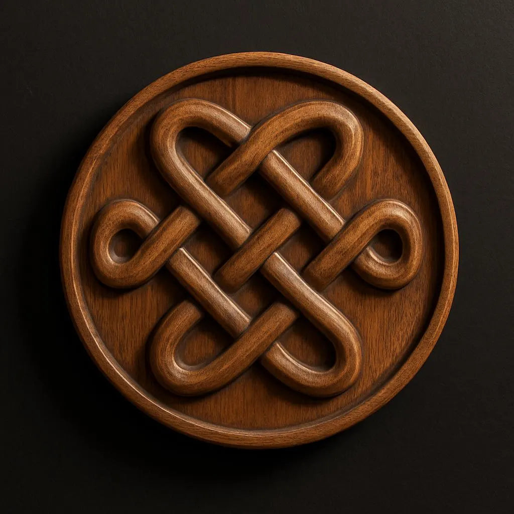 The Celtic Knot Medallion Relief STL File by Form Arcade features an intricate raised Celtic knot design—ideal for CNC wall art or as a unique medallion.