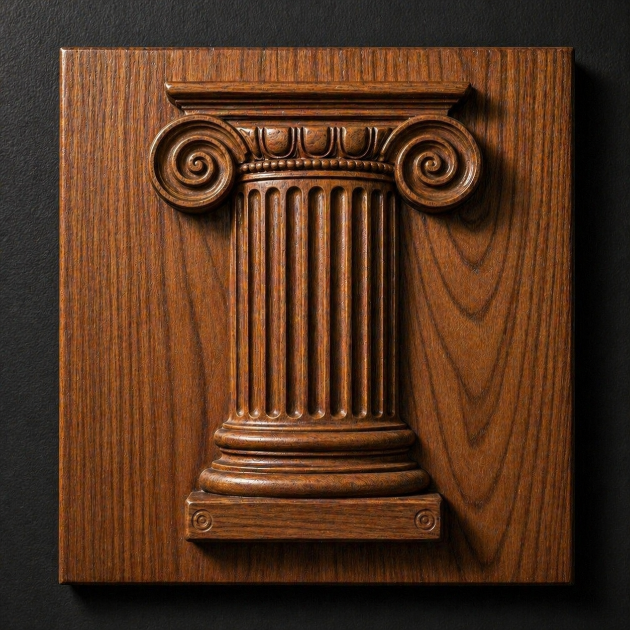 The Greek Column Relief STL File by Form Arcade features a detailed Ionic column carving, perfect for CNC wall art or 3D printing. This classical design is ideal for creating your own Greek column decor or inspiration for digital fabrication projects.