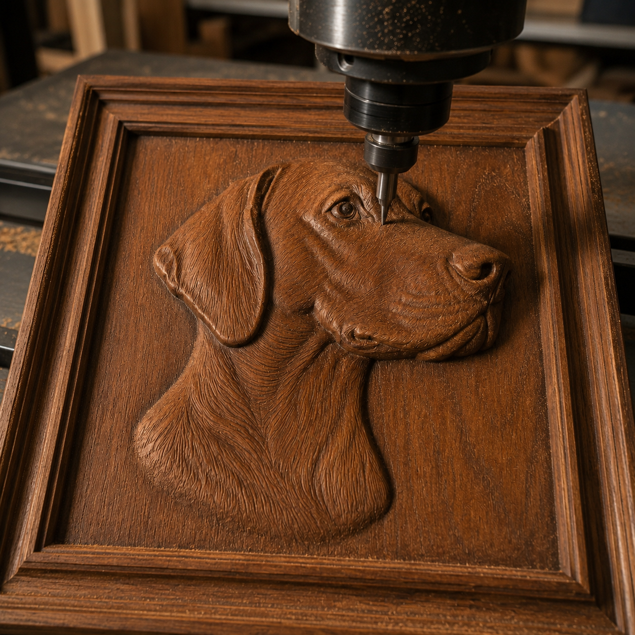 The Form Arcade Labrador Retriever Dog CNC Relief STL File lets your CNC machine carve a highly detailed, lifelike Labrador head into wood—ideal for unique wall art or anyone seeking premium dog-themed reliefs.