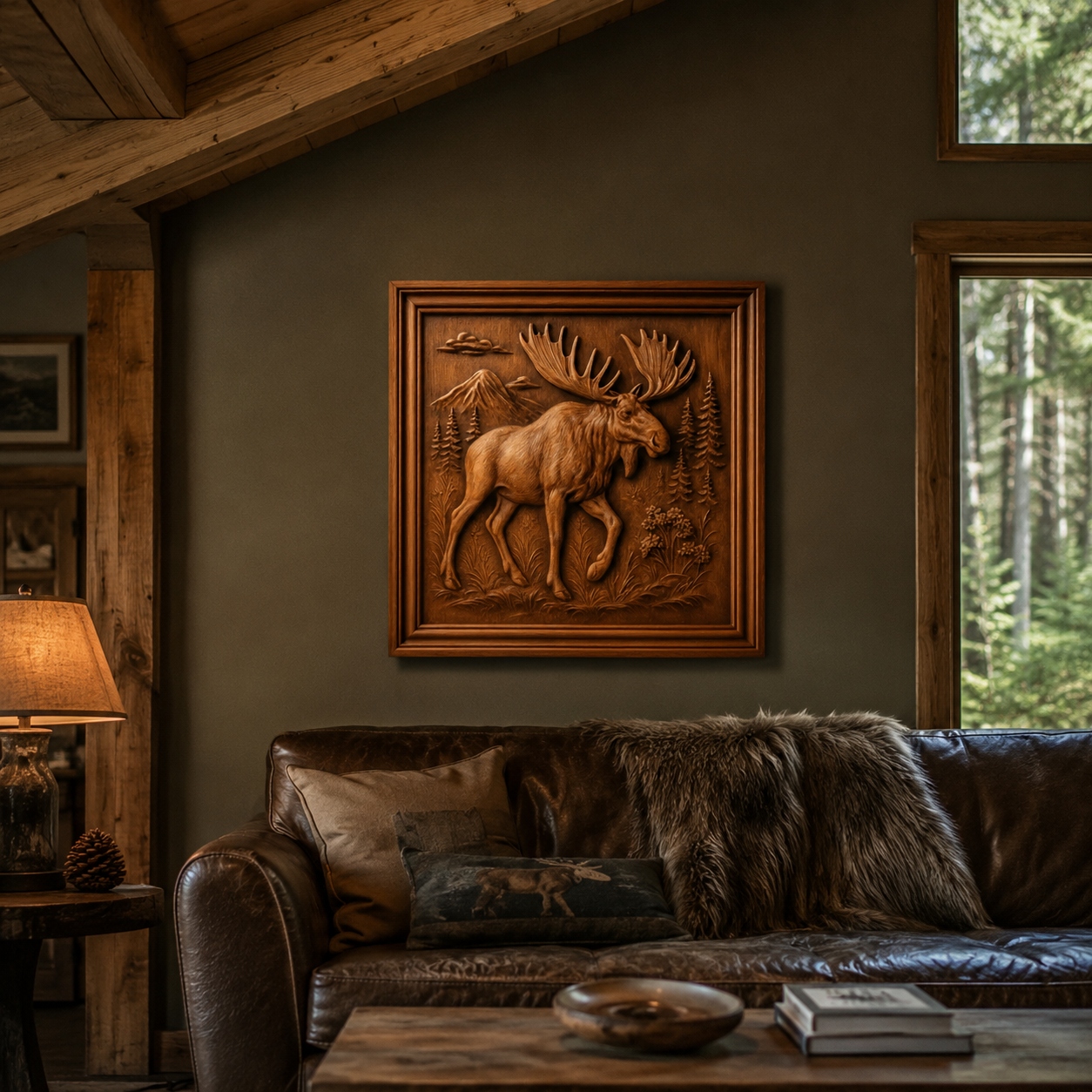 Moose in the Wild CNC Relief STL File | Moose CNC Wall Art