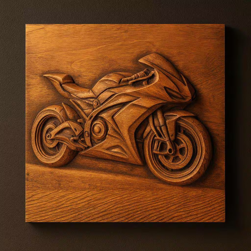 Showcase your passion for bikes with the Motorcycle Collection 10-Pack STL Bundle by Form Arcade. Each CNC wall art design features intricate modern sport motorcycle carvings, highlighting fine detail and craftsmanship. Perfect for custom décor projects.