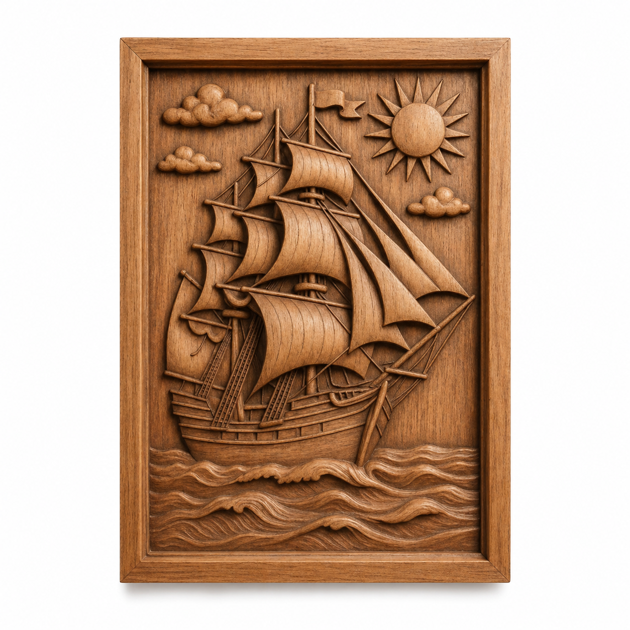 The Nautical Ship Collection 5-Pack STL Bundle by Form Arcade features sailing ship CNC wall art—ideal for carving or 3D printing detailed nautical reliefs.