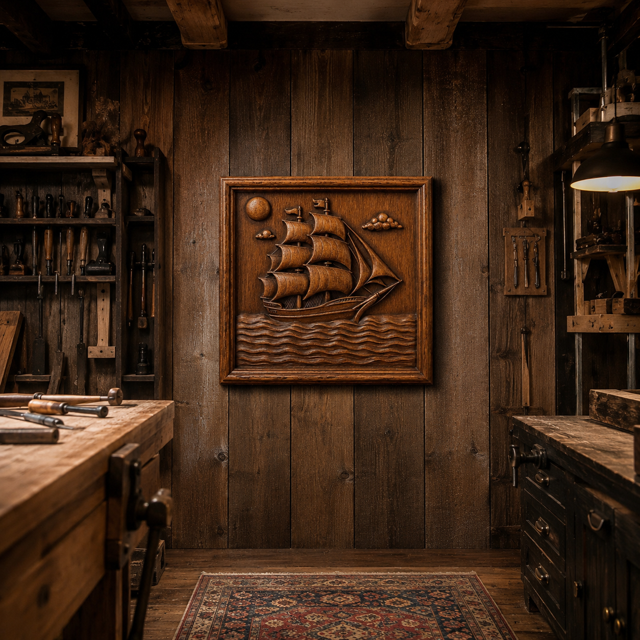 Sailing Ship CNC Relief STL File | Nautical CNC Wall Art