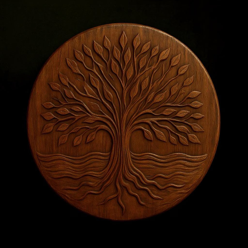 The Tree of Life Medallion CNC Relief STL File by Form Arcade features intricate branches, foliage, and roots—ideal for eye-catching CNC wall art or woodworking projects.